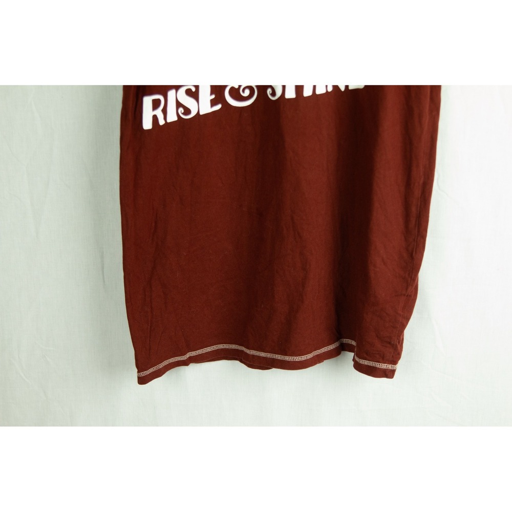 Lazy One Womens Rise & Shine Rooster Graphic Nightshirt Burgundy Cotton One Size - Picture 5 of 10